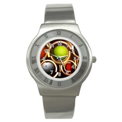 Sport Ball Tennis Golf Football Stainless Steel Watch by Bajindul