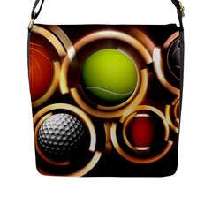 Sport Ball Tennis Golf Football Flap Closure Messenger Bag (l) by Bajindul