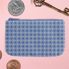 Argyle Light Blue Pattern Large Coin Purse by BrightVibesDesign