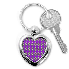 Ice Freeze Purple Pattern Key Chain (heart) by snowwhitegirl