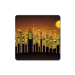 Buildings Skyscrapers City Square Magnet by Pakrebo