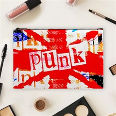 Punk Union Jack Cosmetic Bag (large) by ArtistRoseanneJones