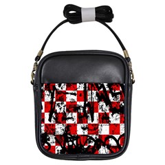 Emo Checker Graffiti Girls Sling Bag by ArtistRoseanneJones