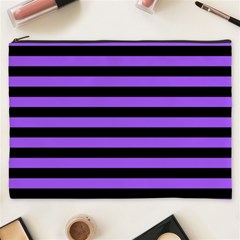 Purple Stripes Cosmetic Bag (xxxl) by ArtistRoseanneJones