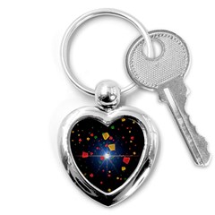 Technology Background Pattern Key Chain (heart) by Pakrebo