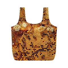 Bees Nature Animals Honeycomb Full Print Recycle Bag (m) by Pakrebo