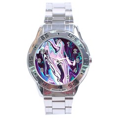 Color Acrylic Paint Art Painting Stainless Steel Analogue Watch by Pakrebo