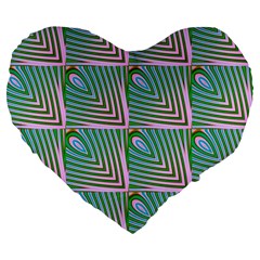 Seamless Pattern Ornament Design Large 19  Premium Heart Shape Cushions