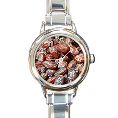 Dates Fruit Sweet Dry Food Round Italian Charm Watch by Pakrebo