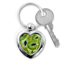 Sliced Kiwi Fruits Green Key Chain (heart) by Pakrebo