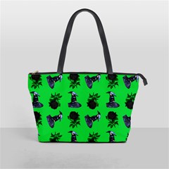 Gothic Girl Rose Green Pattern Classic Shoulder Handbag by snowwhitegirl