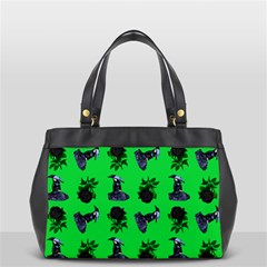 Gothic Girl Rose Green Pattern Oversize Office Handbag (2 Sides) by snowwhitegirl