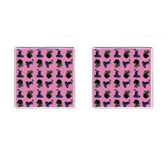 Gothic Girl Rose Light Pink Pattern Cufflinks (square) by snowwhitegirl