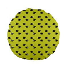 Yellow Eyes Standard 15  Premium Flano Round Cushions by snowwhitegirl