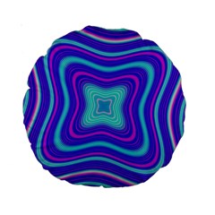 Abstract Artwork Fractal Background Blue Standard 15  Premium Round Cushions