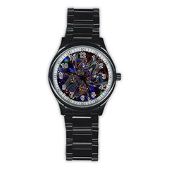 Art Design Colors Fantasy Abstract Stainless Steel Round Watch by Sudhe