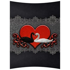 In Love, Wonderful Black And White Swan On A Heart Back Support Cushion by FantasyWorld7