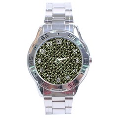 Modern Abstract Camouflage Patttern Stainless Steel Analogue Watch by dflcprintsclothing