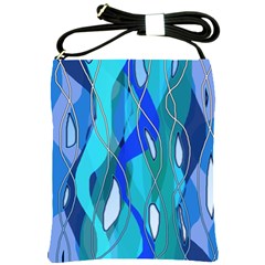 Wavy Blue Shoulder Sling Bag by bloomingvinedesign