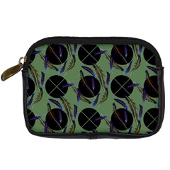 Feathers Pattern Digital Camera Leather Case by bloomingvinedesign