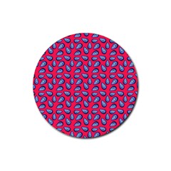 Tropical Pink Avocadoes Rubber Coaster (round)  by snowwhitegirl