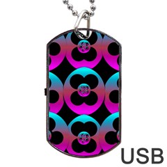 The Most Wonderful Flowers On The Festive Festivale Dog Tag Usb Flash (two Sides) by pepitasart