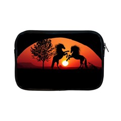 Sunset Horses Shadow Apple Ipad Mini Zipper Cases by Bajindul