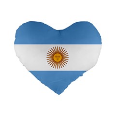 Argentina Flag Standard 16  Premium Heart Shape Cushions by FlagGallery