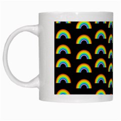 Pride Rainbow Flag Pattern White Mugs by Valentinaart