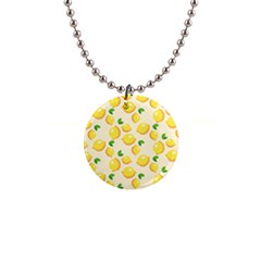 Fruits Template Lemons Yellow 1  Button Necklace by Pakrebo