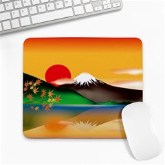 Mount Fuji Japan Lake Sun Sunset Large Mousepads by Pakrebo