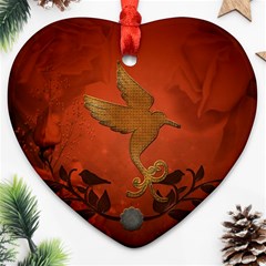 Elegant Decorative Bird Ornament (heart) by FantasyWorld7