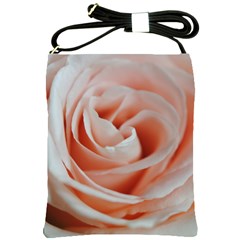 Soft Pink Rose Close Up Shoulder Sling Bag by bloomingvinedesign