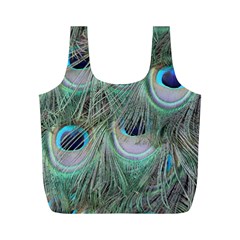 Peacock Feather Pattern Plumage Full Print Recycle Bag (m) by Pakrebo