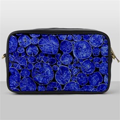 Neon Abstract Cobalt Blue Wood Toiletries Bag (one Side) by Bajindul