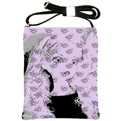 Wide Eyed Girl Lilac Shoulder Sling Bag by snowwhitegirl