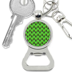 Nerdy 60s  Girl Pattern Green Bottle Opener Key Chain by snowwhitegirl