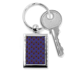 Nerdy 60s  Girl Pattern Dark Purple Key Chain (rectangle) by snowwhitegirl