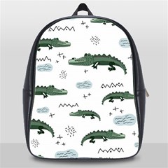 Vector Seamless Pattern With Cute Crocodiles School Bag (xl) by Vaneshart