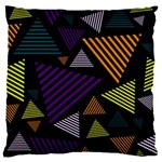 Abstract Pattern Design Various Striped Triangles Decoration Large Flano Cushion Case (Two Sides) Back