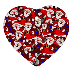 Nicholas Santa Christmas Pattern Ornament (heart) by Simbadda