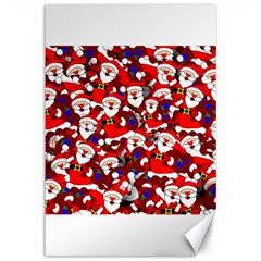 Nicholas Santa Christmas Pattern Canvas 12  X 18  by Simbadda