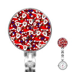 Nicholas Santa Christmas Pattern Stainless Steel Nurses Watch by Simbadda