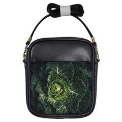 Plant Leaf Flower Green Produce Vegetable Botany Flora Cabbage Macro Photography Flowering Plant Girls Sling Bag by Vaneshart