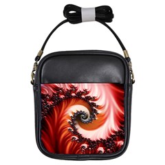 Abstract Fractal Patterns Red Girls Sling Bag by Vaneshart