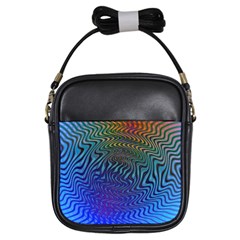 Abstract Circles Lines Colorful Girls Sling Bag by Vaneshart