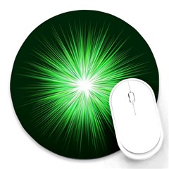 Green Blast Background Round Mousepads by Mariart