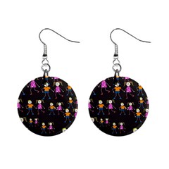 Seamless Tile Background Mini Button Earrings