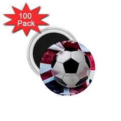 Soccer Ball With Great Britain Flag 1 75  Magnets (100 Pack)  by Vaneshart