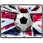 Soccer Ball With Great Britain Flag Double Sided Fleece Blanket (Medium)  58.8 x47.4  Blanket Front